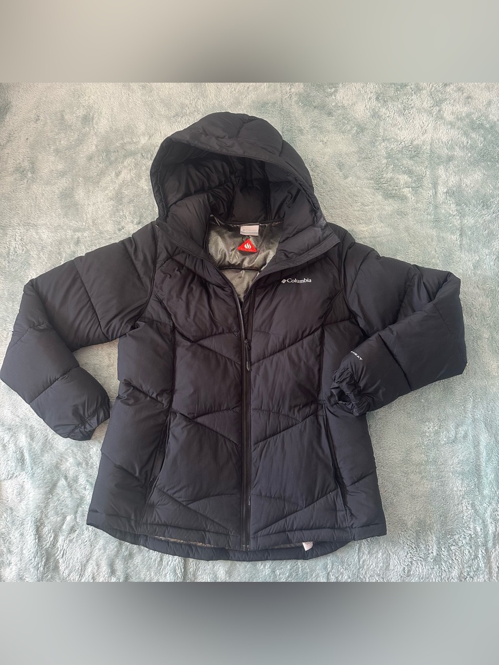 Columbia Black Quilted Hooded Puffer Jacket
